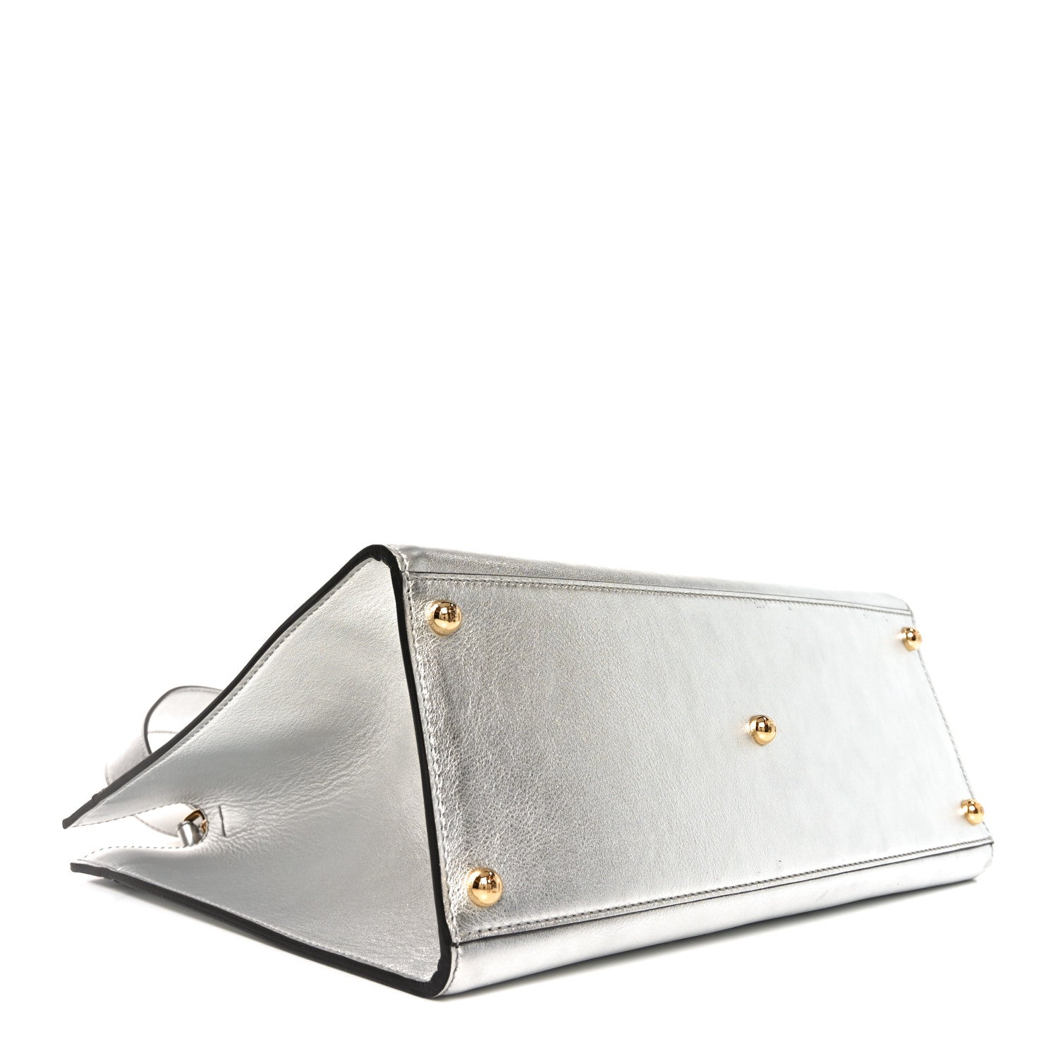 Fendi Vitello Catalan Mirror Plexiglass Logo Embossed Medium Fendi