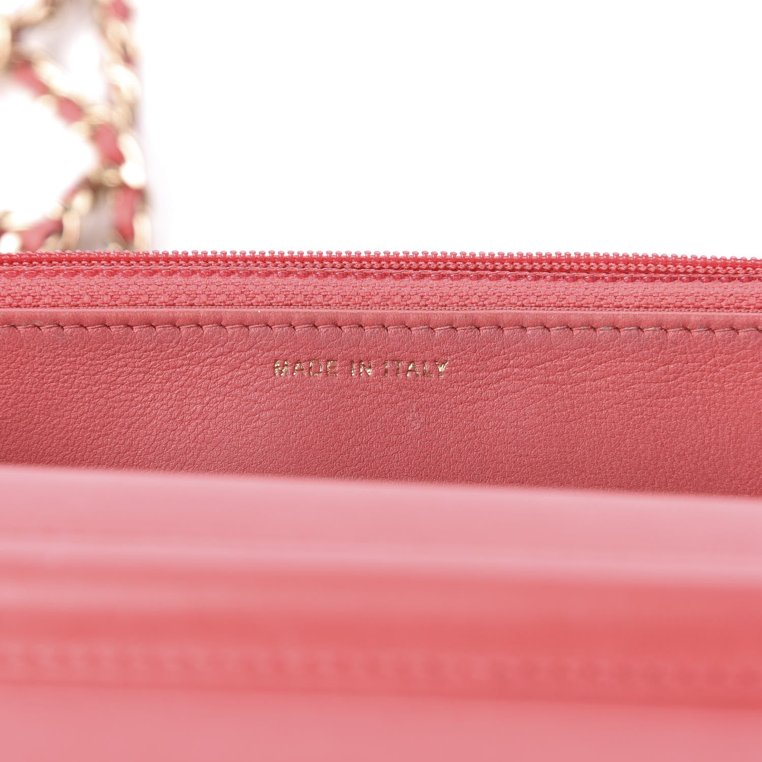 Chanel Goatskin Quilted Diamond CC Wallet On Chain WOC Pink 10 of 12