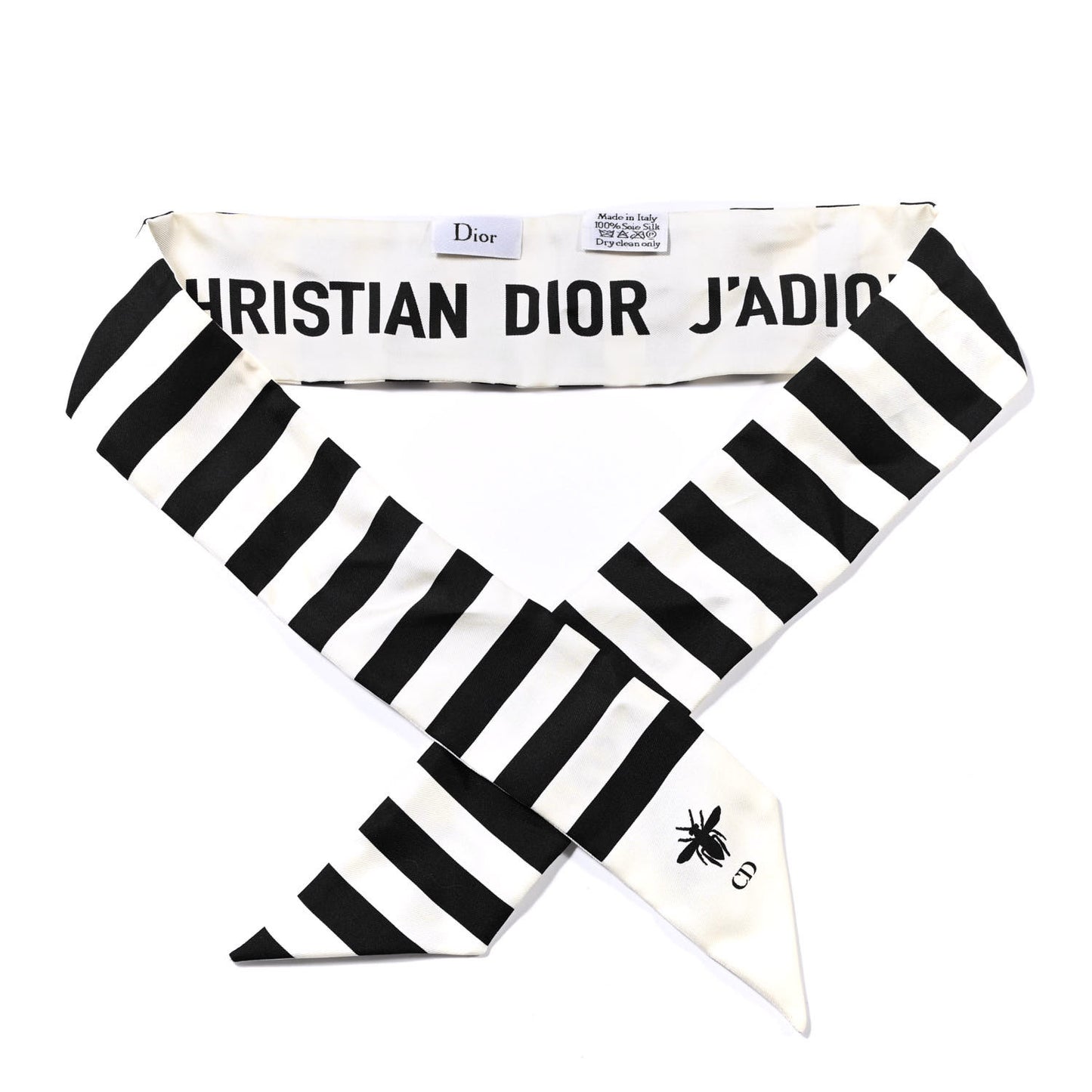 Silk Striped Mitzah Scarf White Black