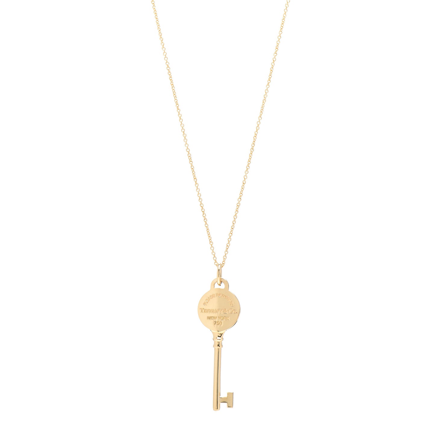 18K Yellow Gold Return To Tiffany Round Key Pendant Necklace