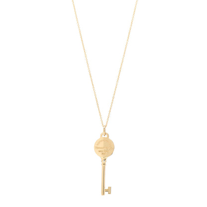 Tiffany 18K Yellow Gold Return To Tiffany Round Key Pendant Necklace 1 of 4