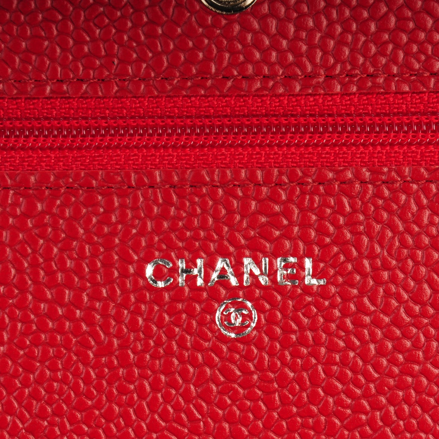Chanel Caviar Quilted Wallet On Chain WOC Dark Red 6 of 7