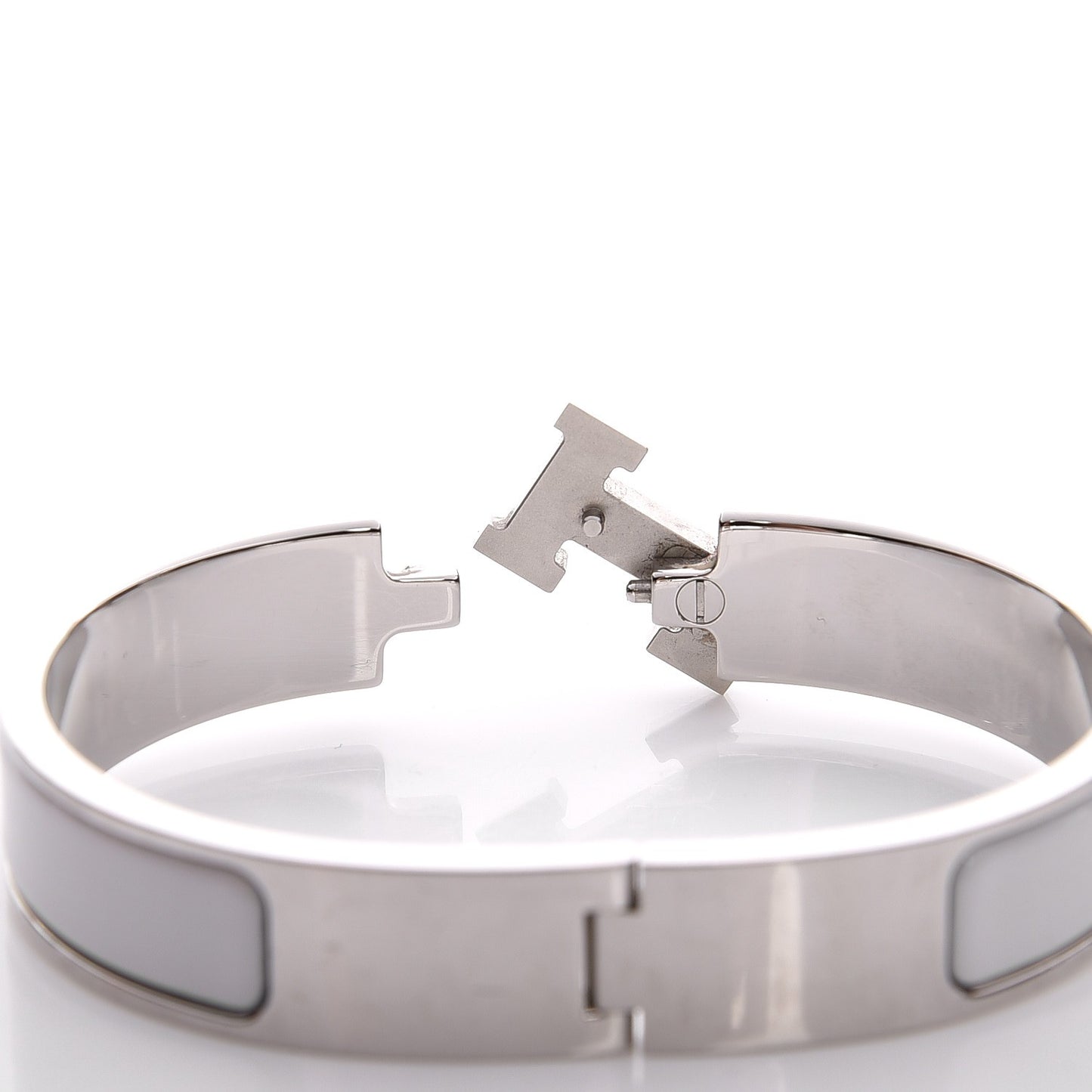 Enamel Narrow Clic Clac H Bracelet PM White