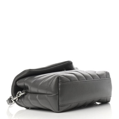 Saint Laurent Calfskin Y Quilted Monogram Toy Loulou Crossbody Bag Storm 3 of 15