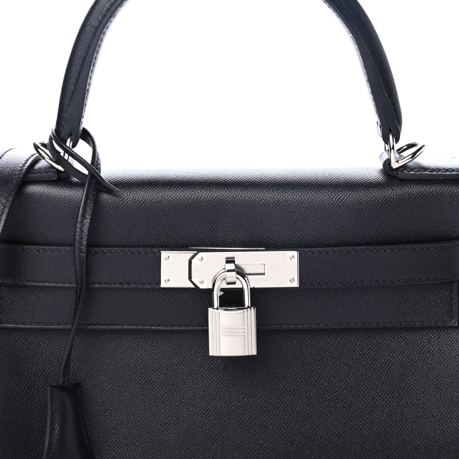 Hermes Madame Calfskin Kelly Retourne 28 Black 7 of 10