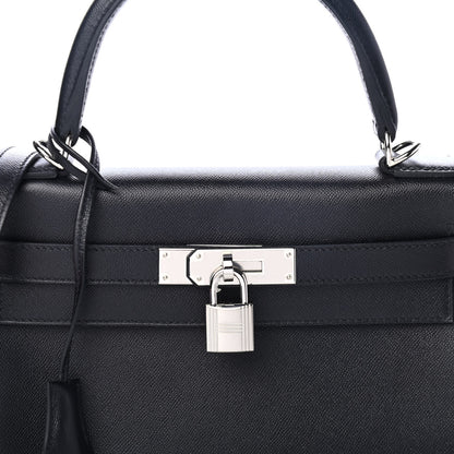 Hermes Madame Calfskin Kelly Retourne 28 Black 7 of 10