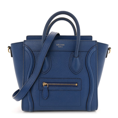 Celine Drummed Calfskin Nano Luggage Indigo 1 of 16