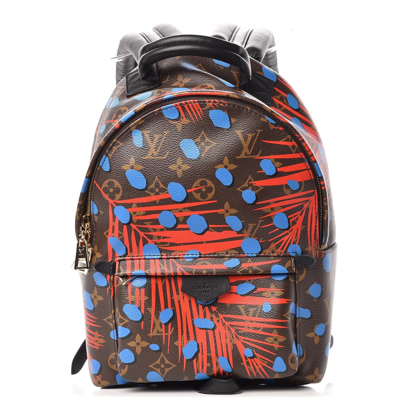 Monogram Jungle Dots Palm Springs Backpack PM Coquelicot Denim