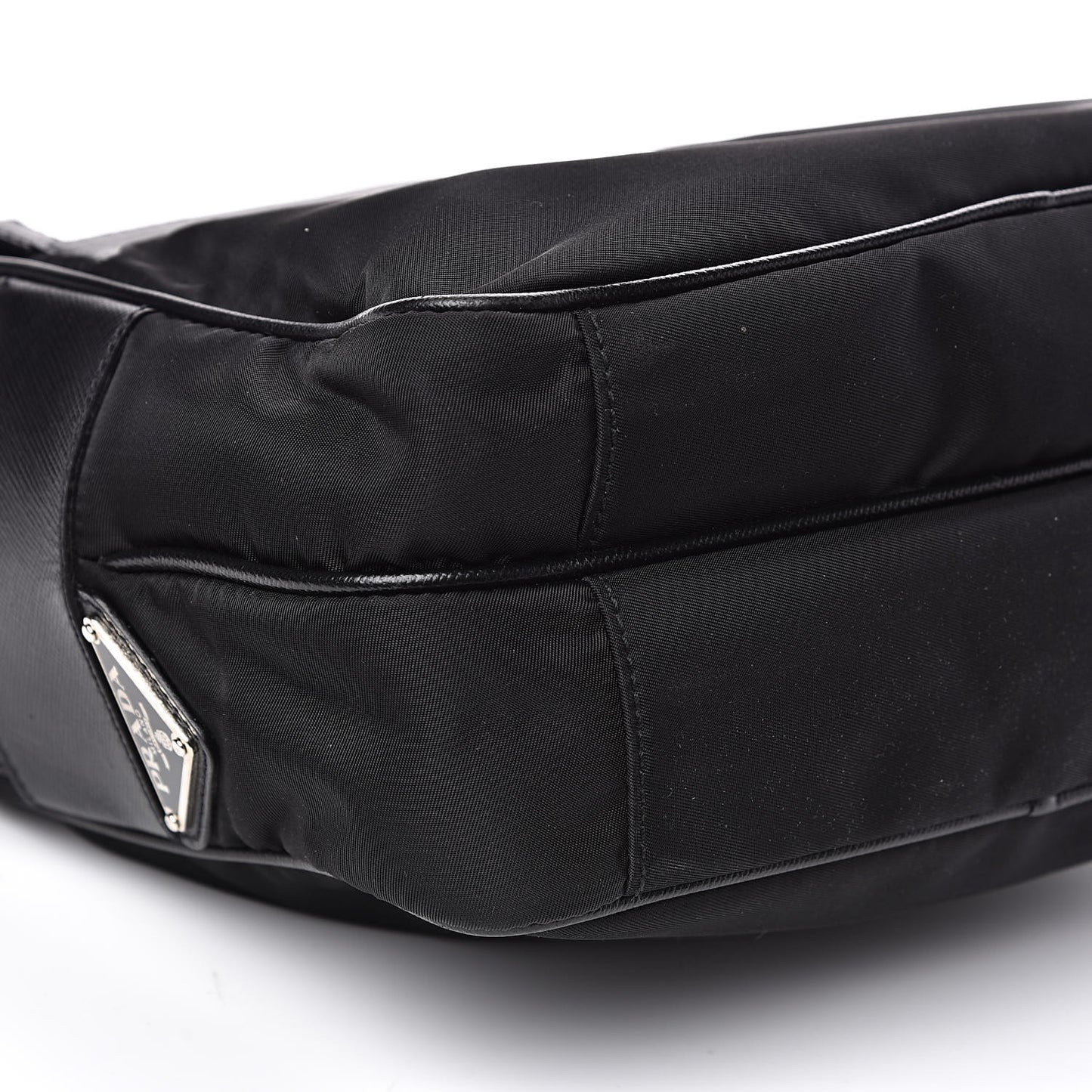 Tessuto Nylon Saffiano Shoulder Bag Black Cuoio