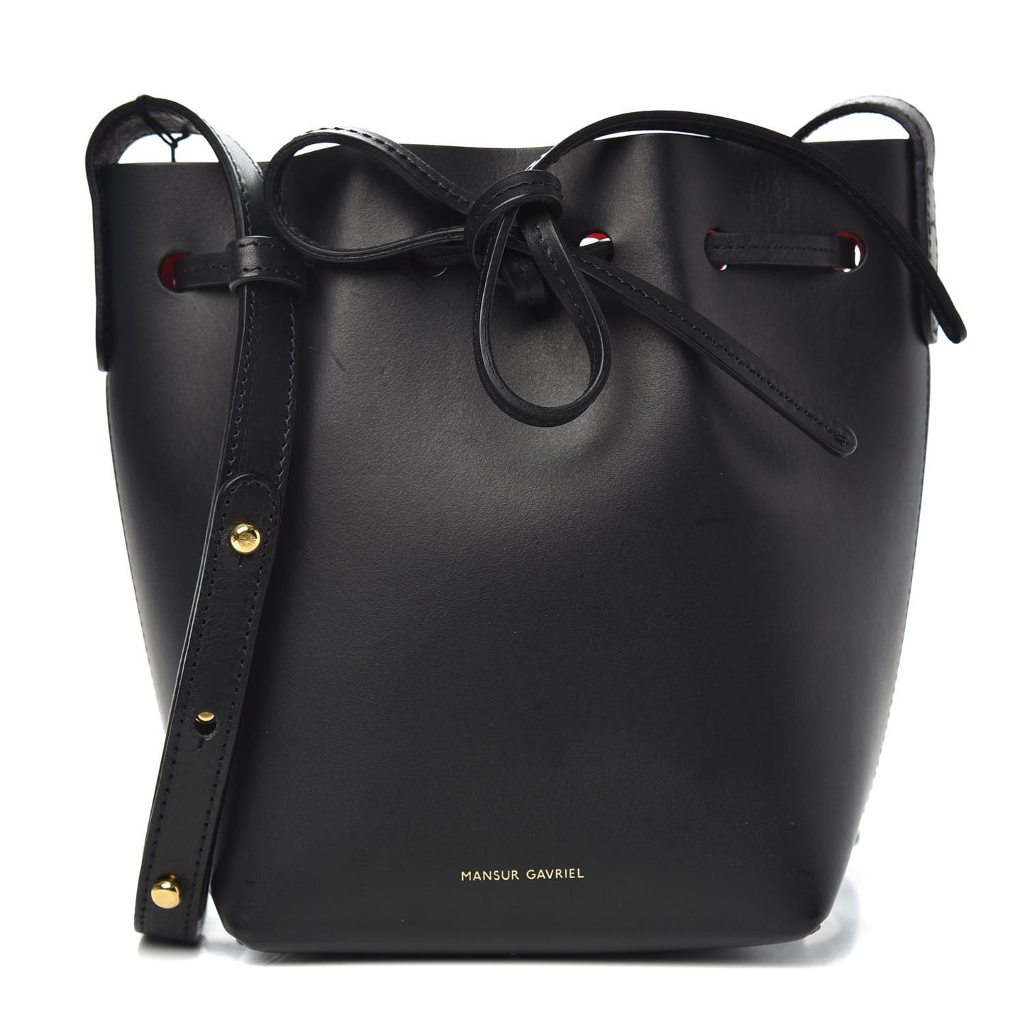 Calfskin Mini Mini Bucket Bag Black Flamma