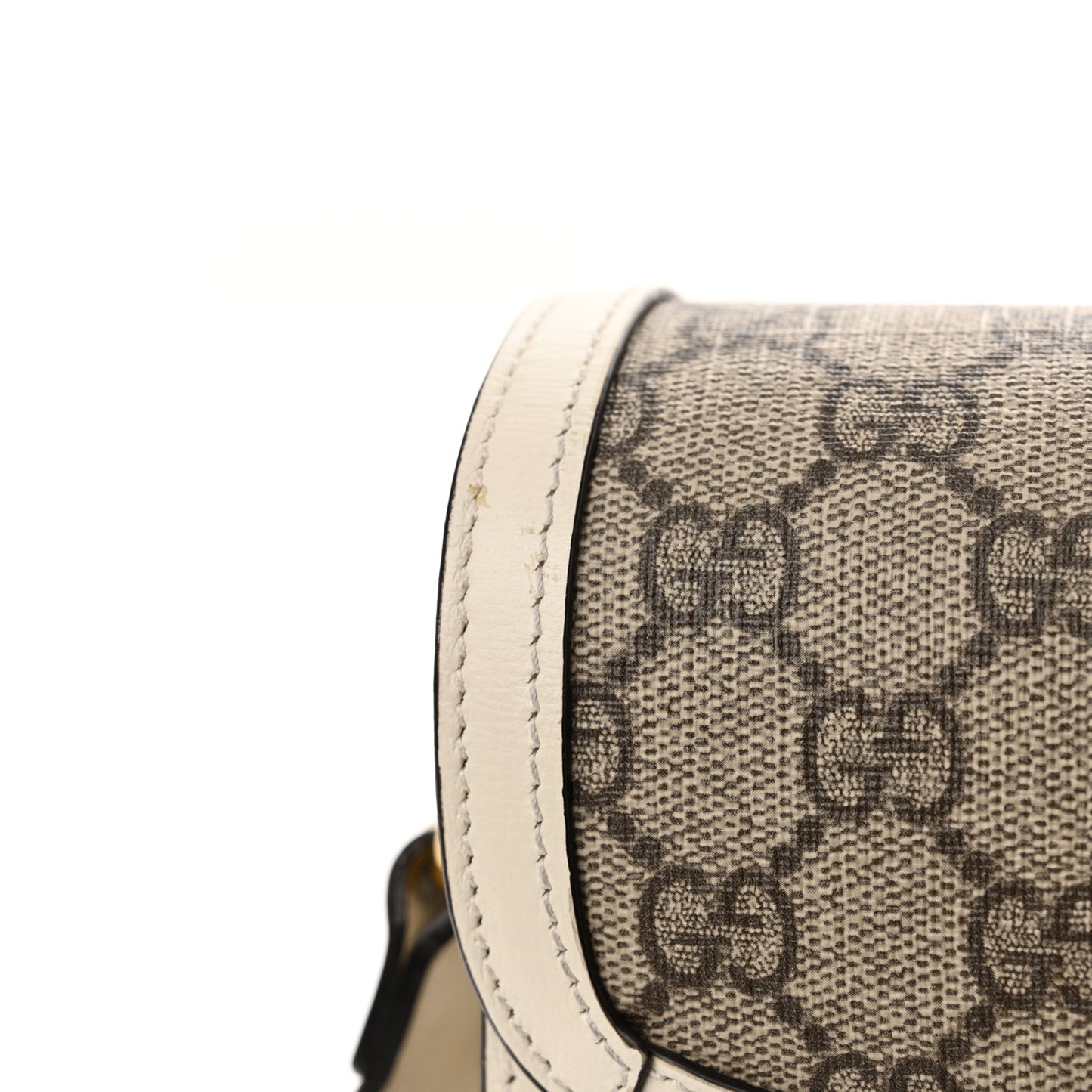 GG Supreme Monogram Horsebit 1955 Shoulder Bag Beige Mystic White
