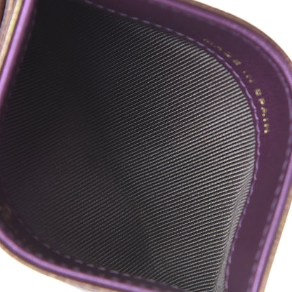 Chanel Metallic Lambskin Quilted Card Holder Purple 5 of 8