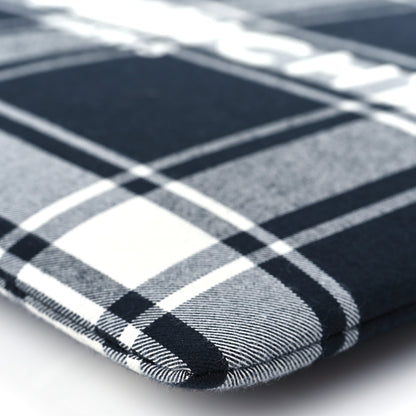 Givenchy Canvas Logo Plaid Pouch Black White 10 of 11