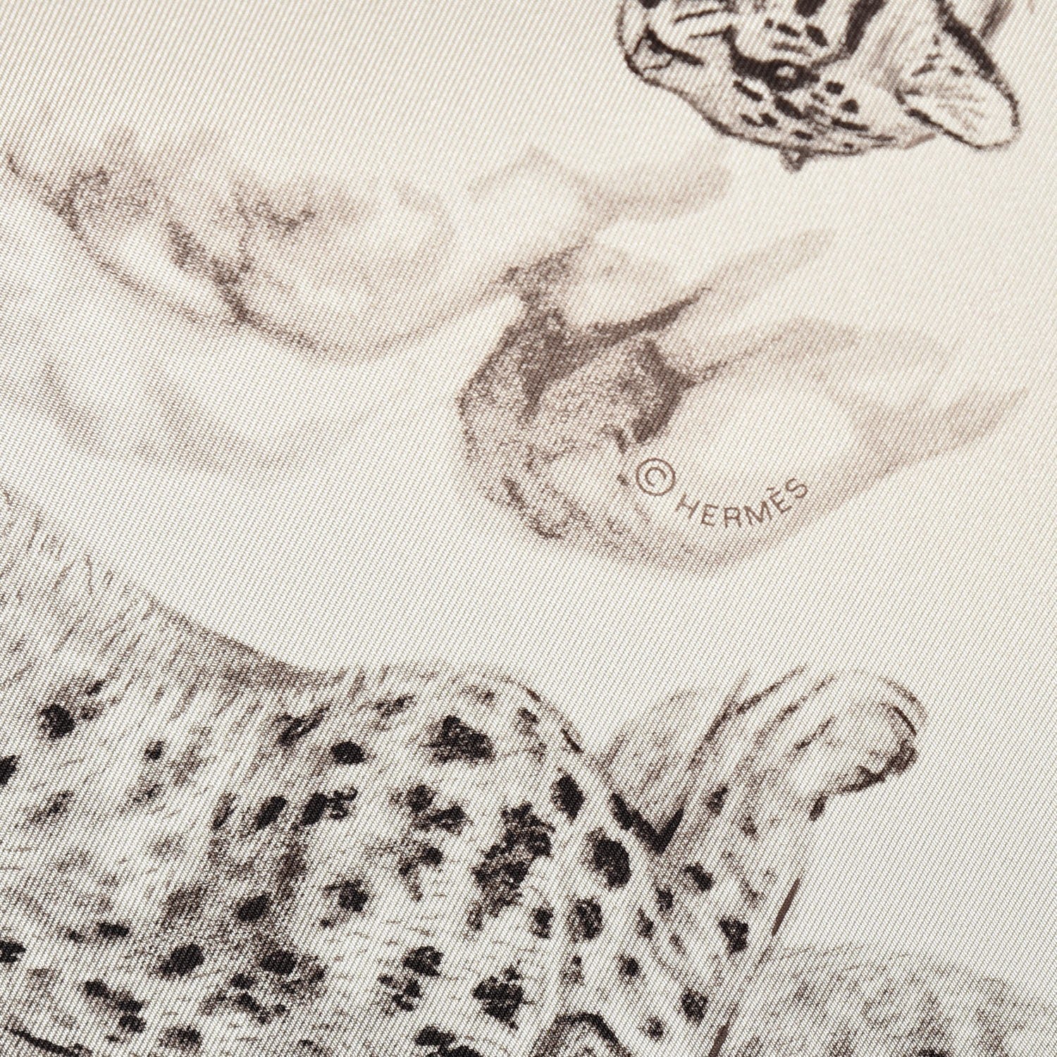Hermes Silk Dans l'atelier de Robert Dallet Scarf 90 Cendre Gris Sepia 5 of 14