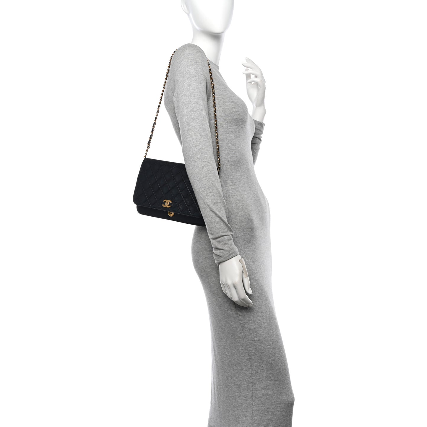 Lambskin Quilted Small Single Flap Black