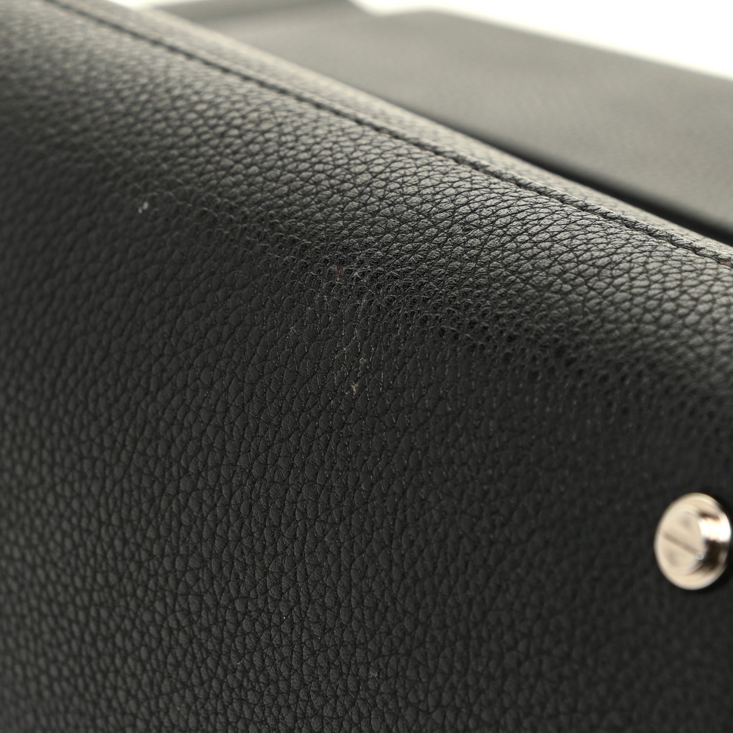 Grained Calfskin Small Horizon Satchel Black
