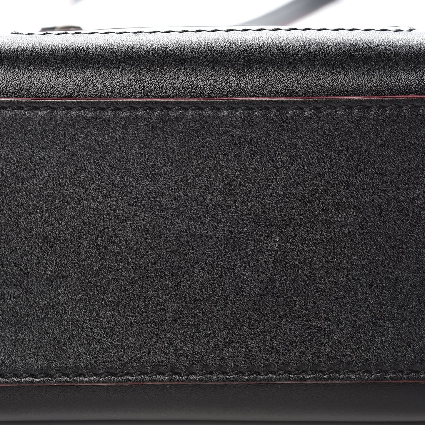 Smooth Calfskin Nano Luggage Black Red