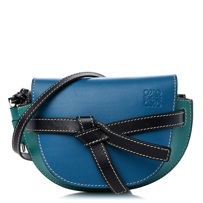 Loewe Calfskin Mini Gate Crossbody Bag Light Blue Green Black 1 of 8