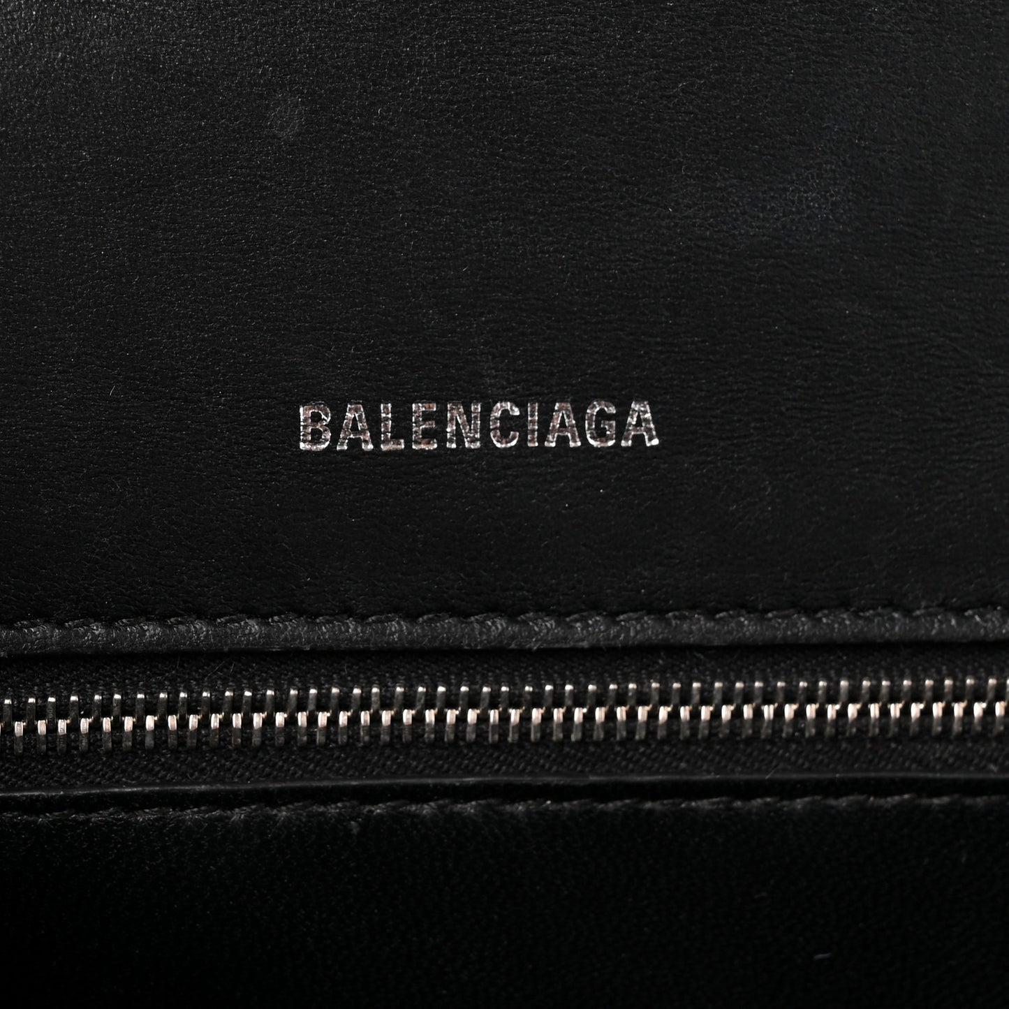 Grained Calfskin Small Hourglass Top Handle Bag Black