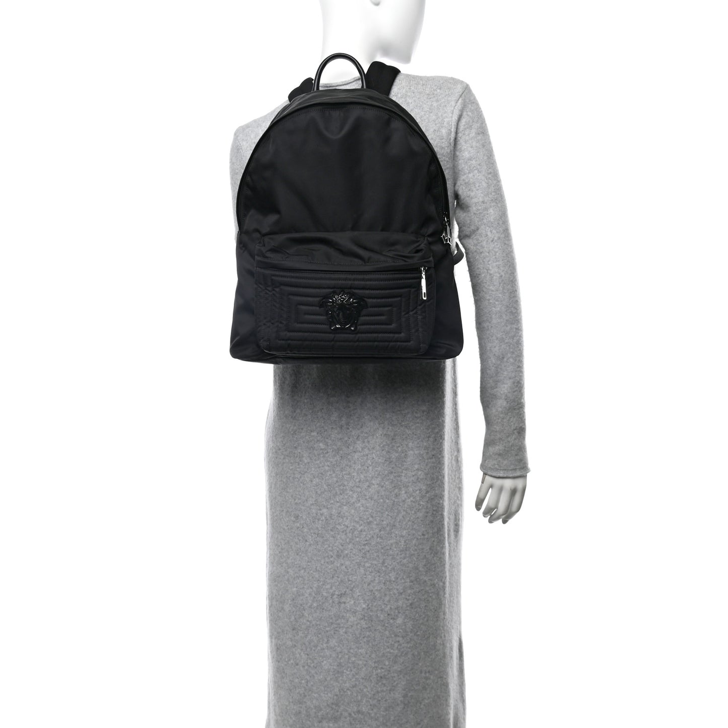 Nylon Palazzo Medusa Backpack Black