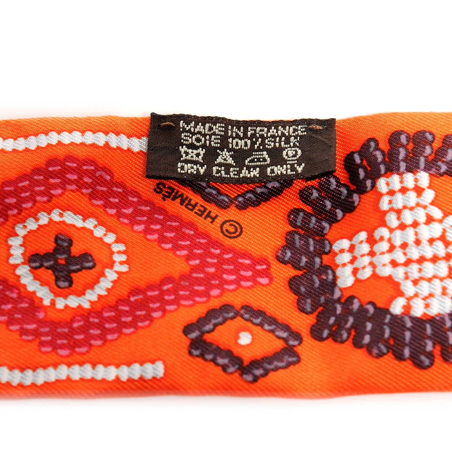 Hermes Silk Kelly En Perles Twilly Orange 4 of 6