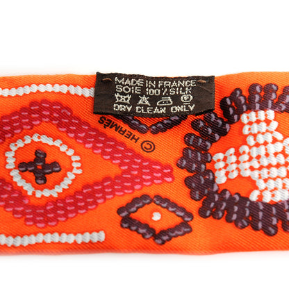 Hermes Silk Kelly En Perles Twilly Orange 4 of 6