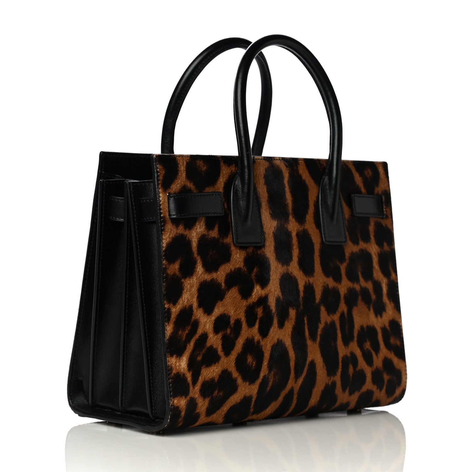 Saint Laurent Pony Effect Calfskin Leopard Print Baby Supple Sac De Jour 3 of 12