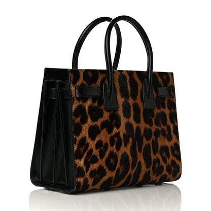 Saint Laurent Pony Effect Calfskin Leopard Print Baby Supple Sac De Jour 3 of 12
