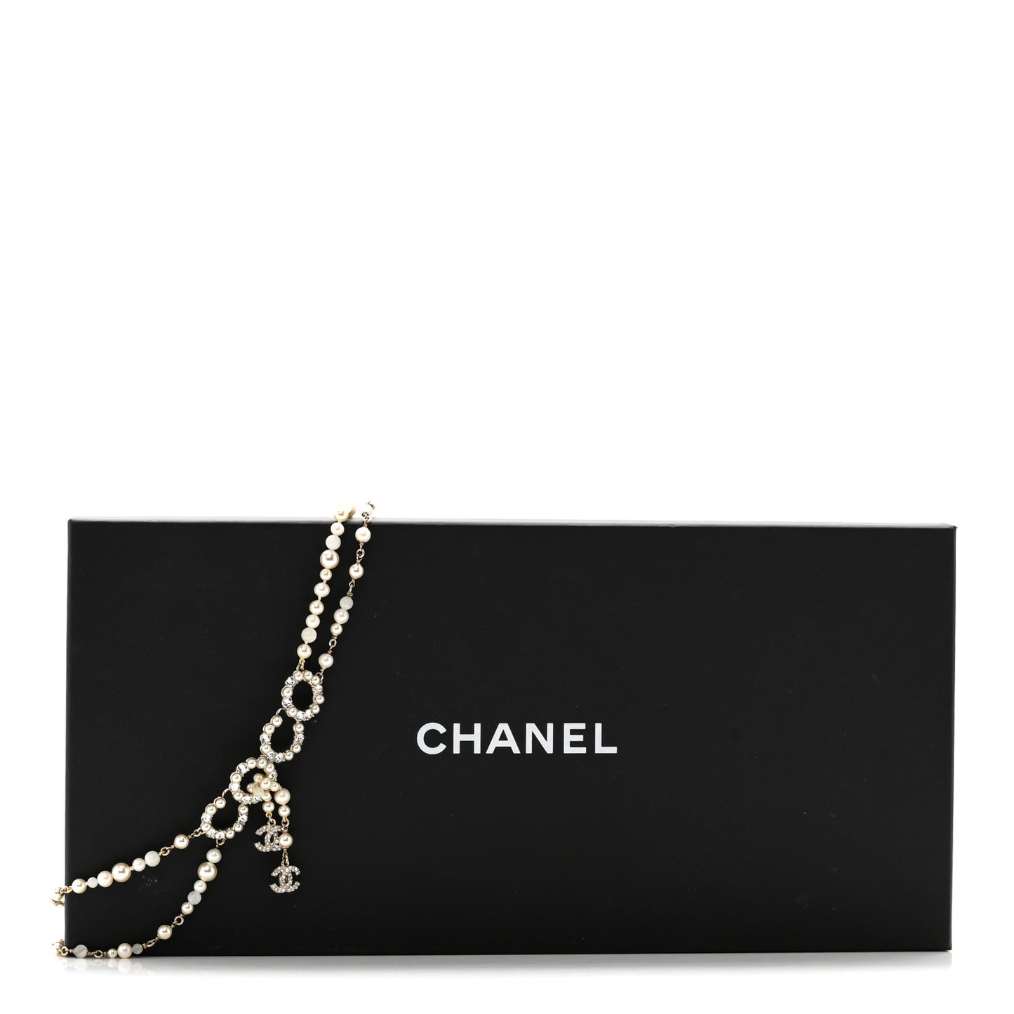 Pearl Crystal Coco Double Strand Belt Pearly White