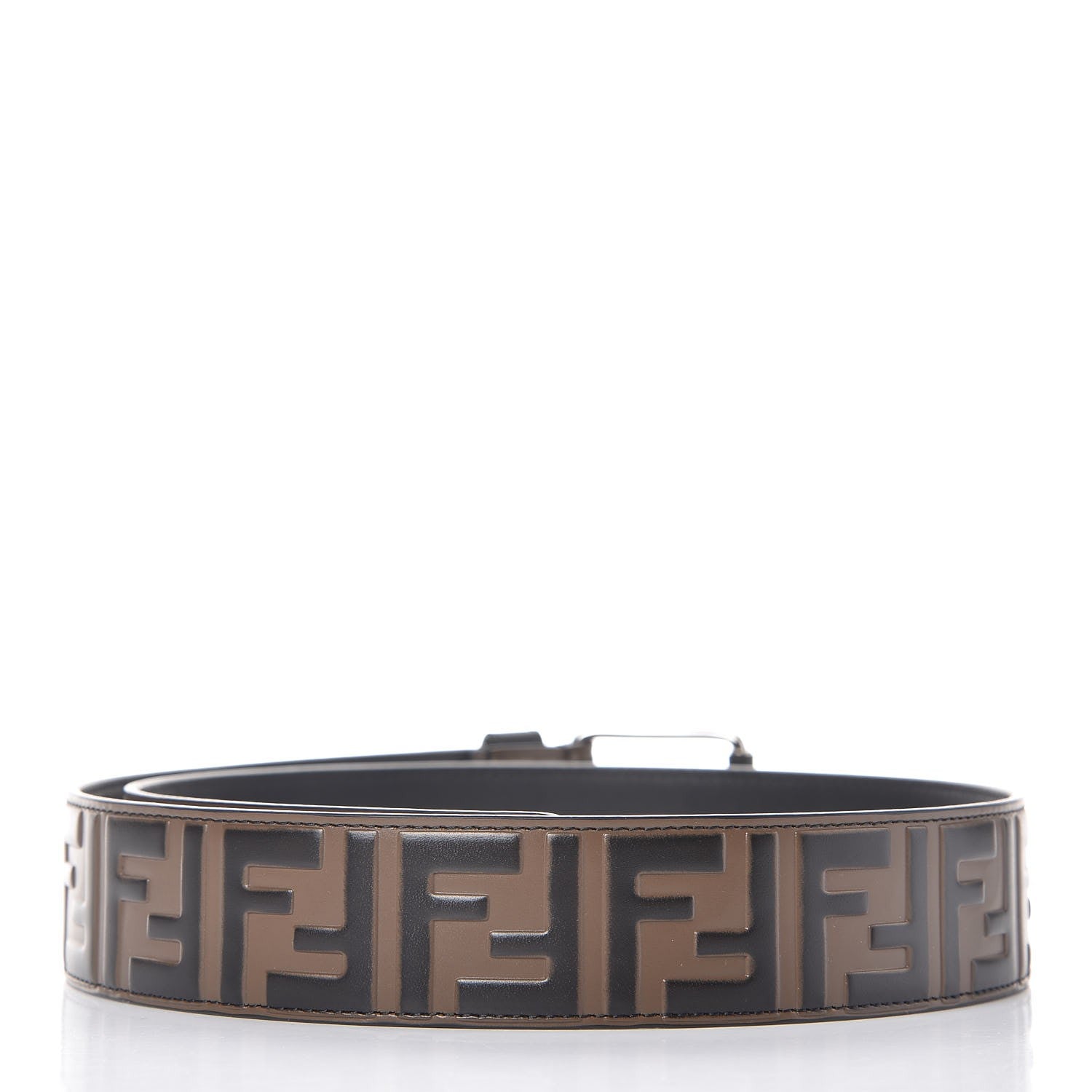Fendi Vitello Century Bi-Color FF 1974 Embossed Belt 90 36 Maya Black 3 of 9