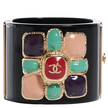 Chanel Resin CC Cabochon Cuff Black 1 of 6