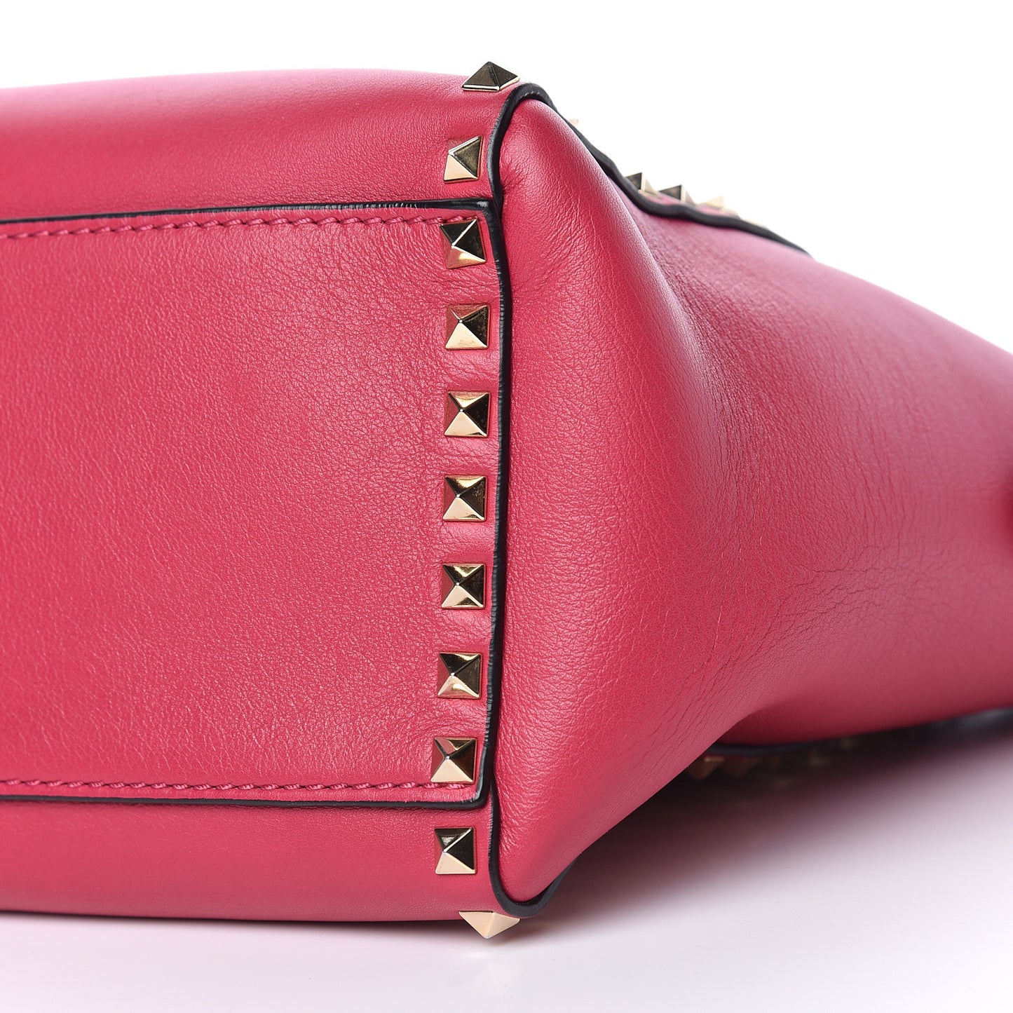 Vitello Rockstud Double Handle Tote Cyclamin