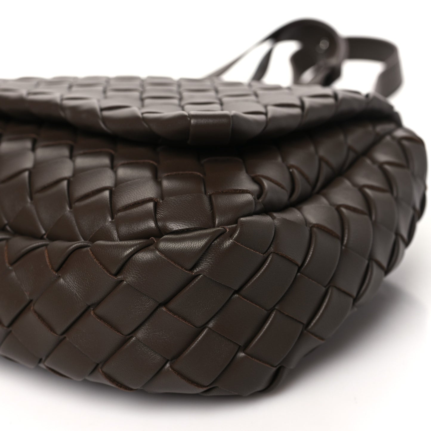 Nappa Intrecciato Small Cobble Messenger Bag Light Brown