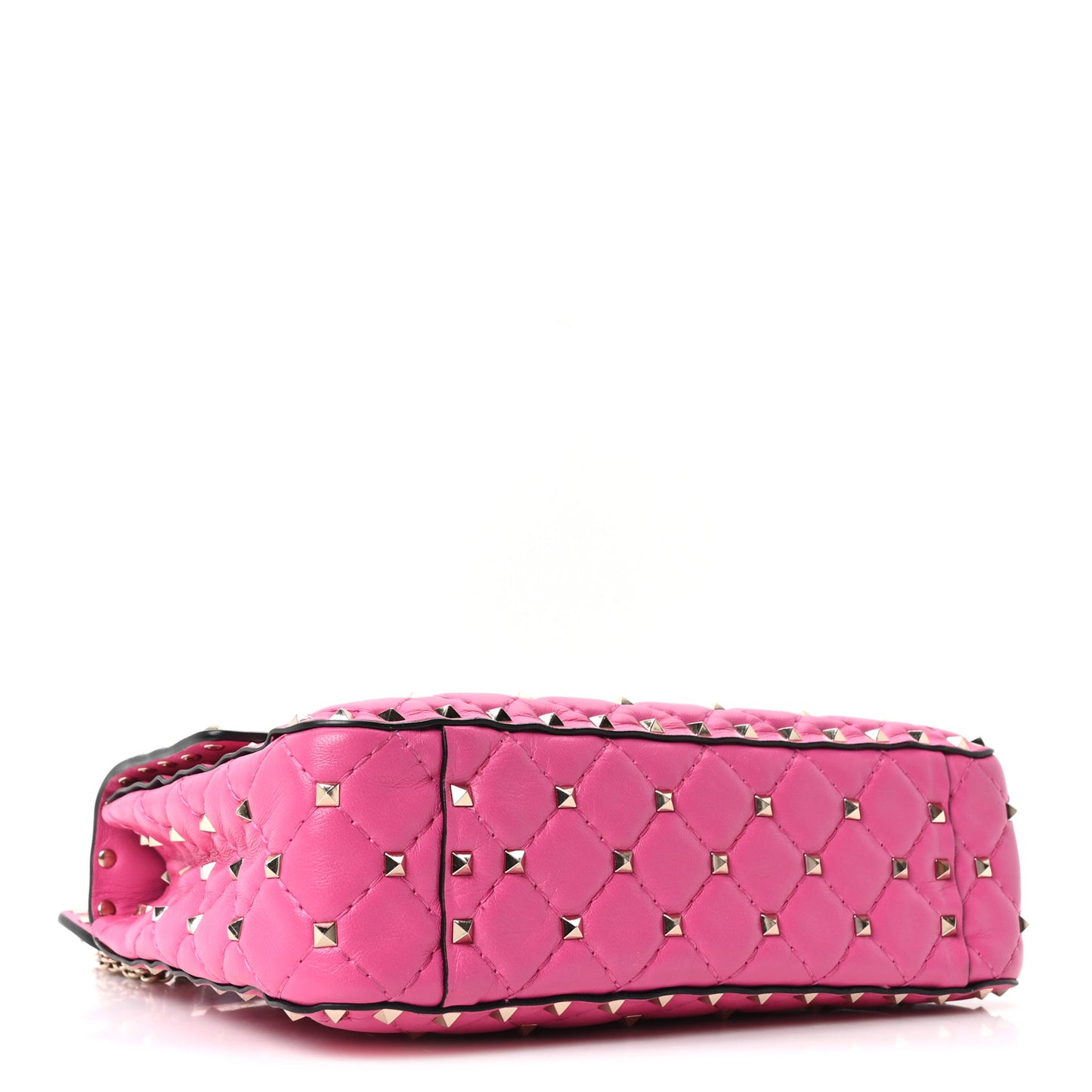 Nappa Medium Rockstud Spike Shoulder Bag Pink Orchid