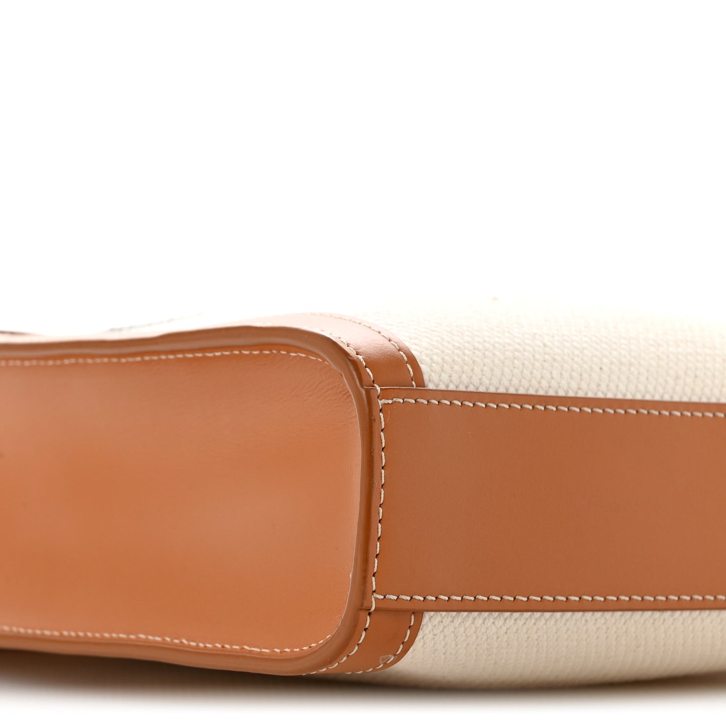 Canvas Calfskin Mini Vertical Cabas Natural Tan
