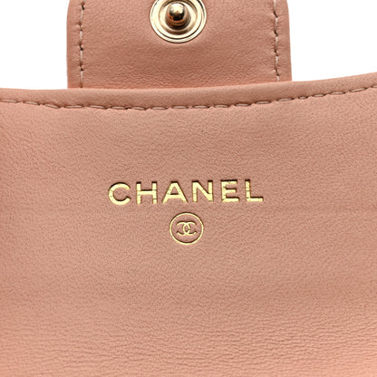 Chanel Lambskin Quilted Flap Card Holder Wallet Pink 6 of 8