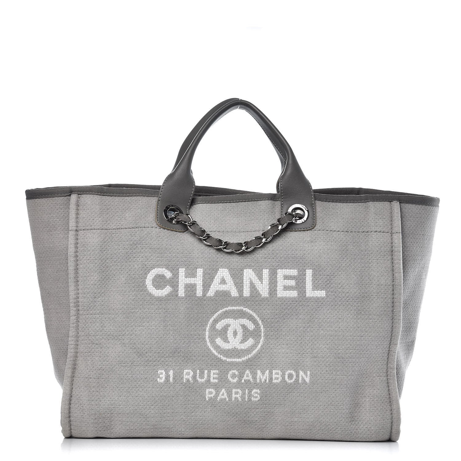 Chanel Canvas Large Deauville Tote Grey 1 of 13