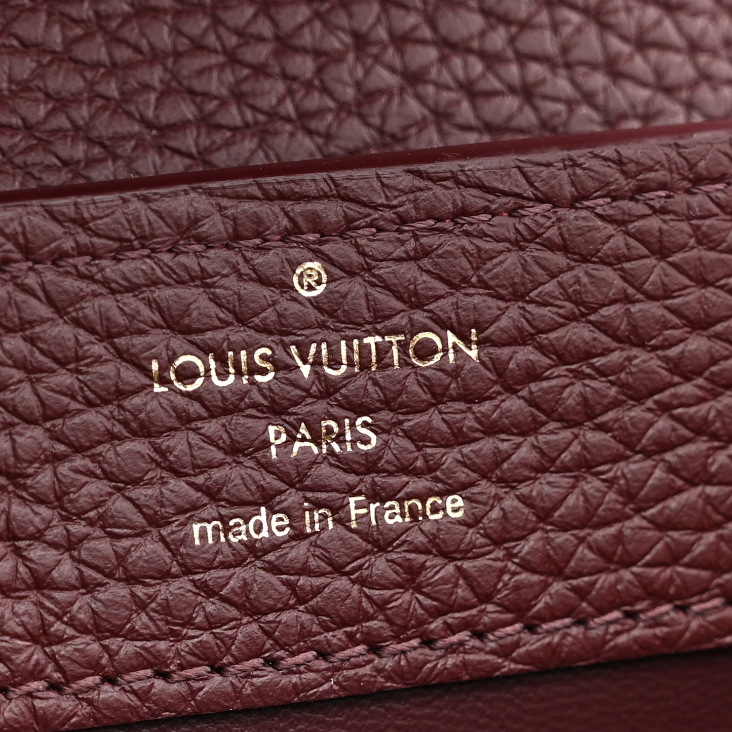 Taurillon Ostrich Mini Capucines Bordeaux