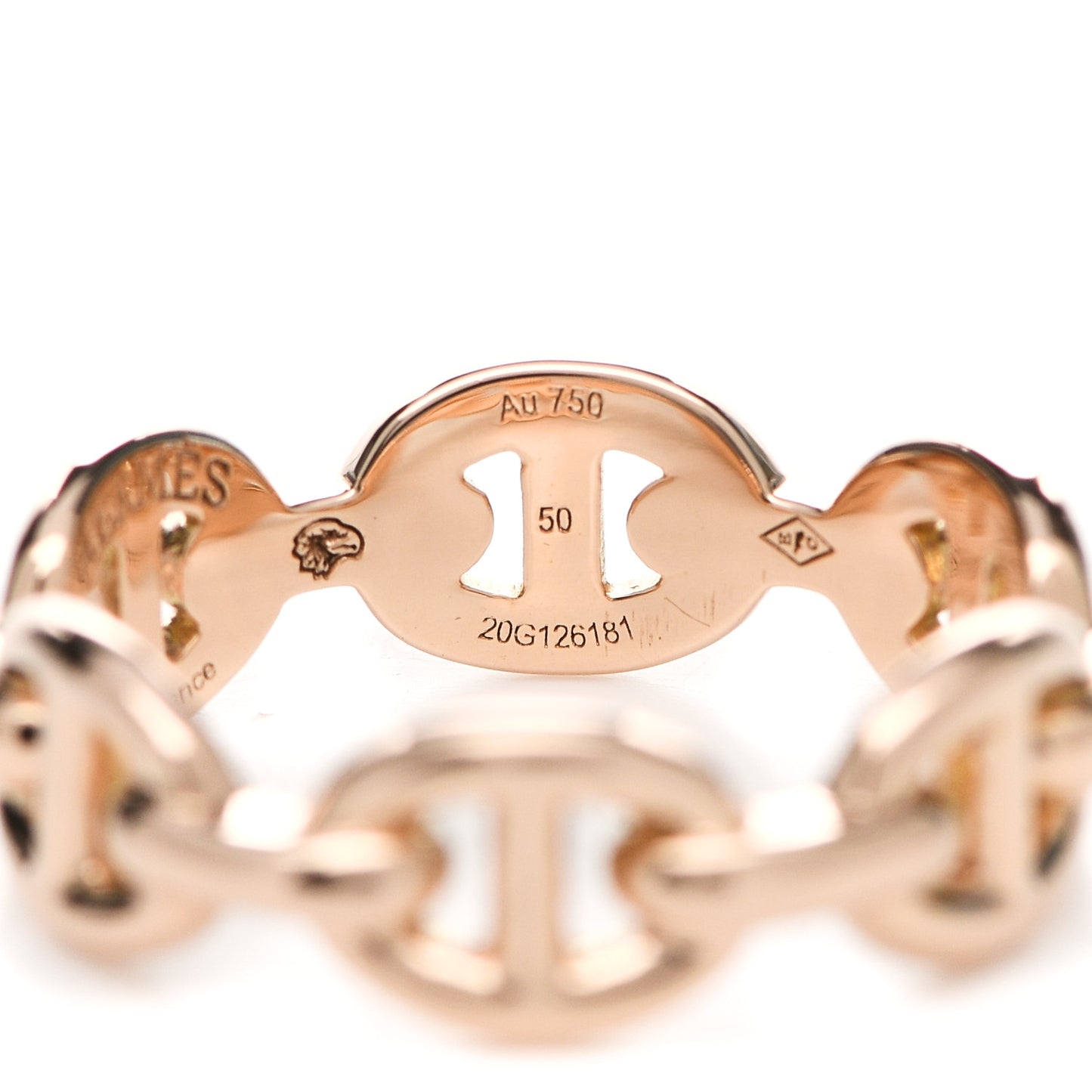 18K Rose Gold PM Chaine D'Ancre Enchainee Ring 50 5.25