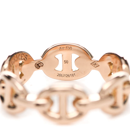 Hermes 18K Rose Gold PM Chaine D'Ancre Enchainee Ring 50 5.25 5 of 5