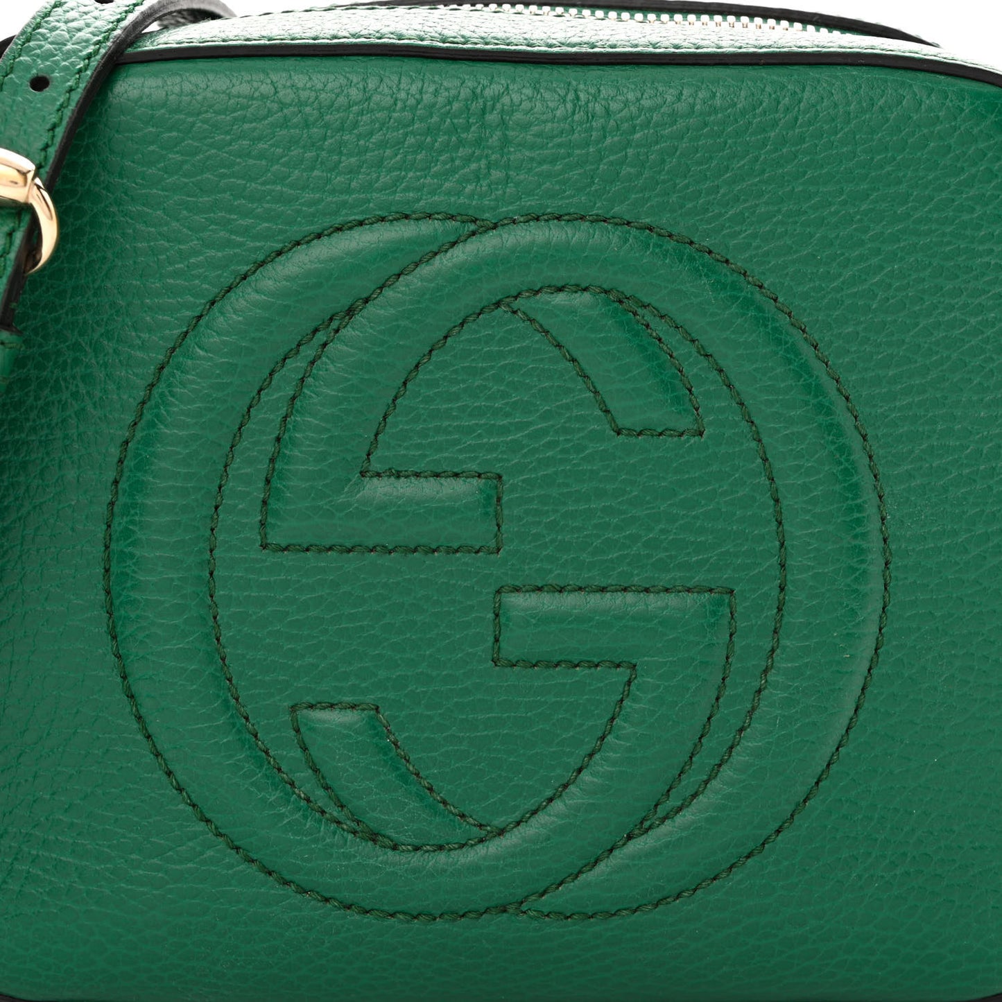 Pebbled Calfskin Small Soho Disco Bag Emerald Green
