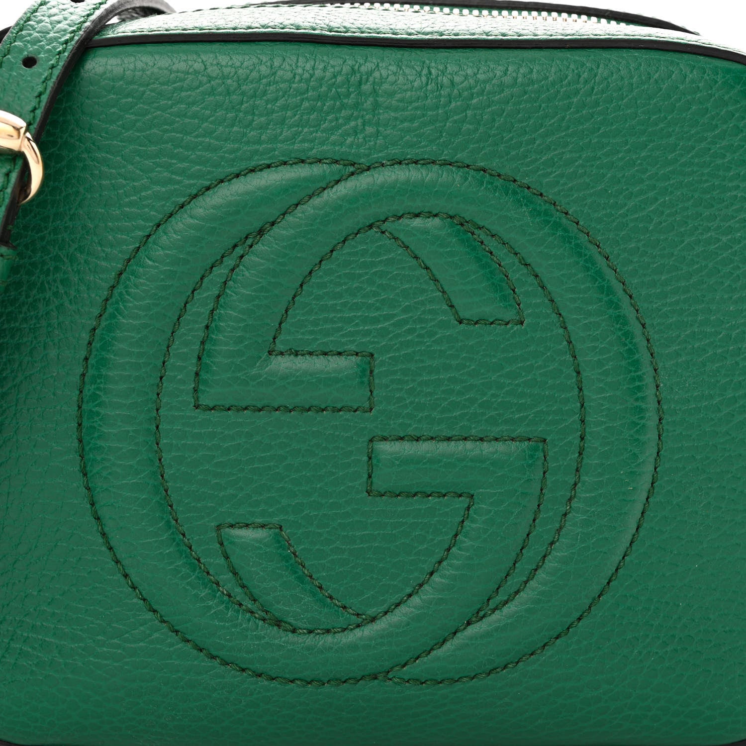 Gucci Pebbled Calfskin Small Soho Disco Bag Emerald Green 8 of 12