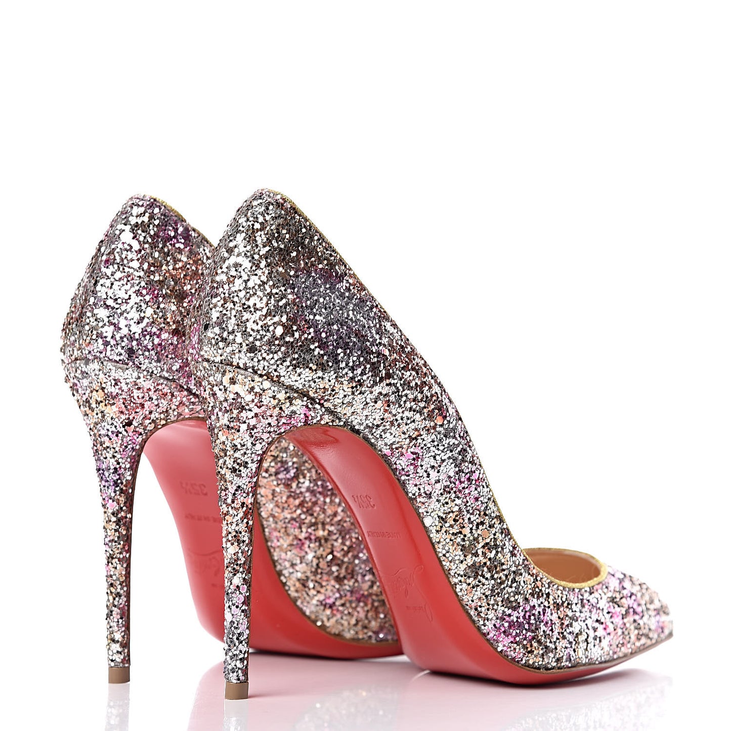 Glitter Aqua Ruban Met Pigalle Follies 100 Pumps 35.5 Rosette Gold