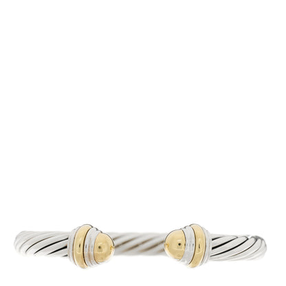 David Yurman Sterling Silver 14K Yellow Gold 7mm Cable Classics Dome Bracelet 1 of 3