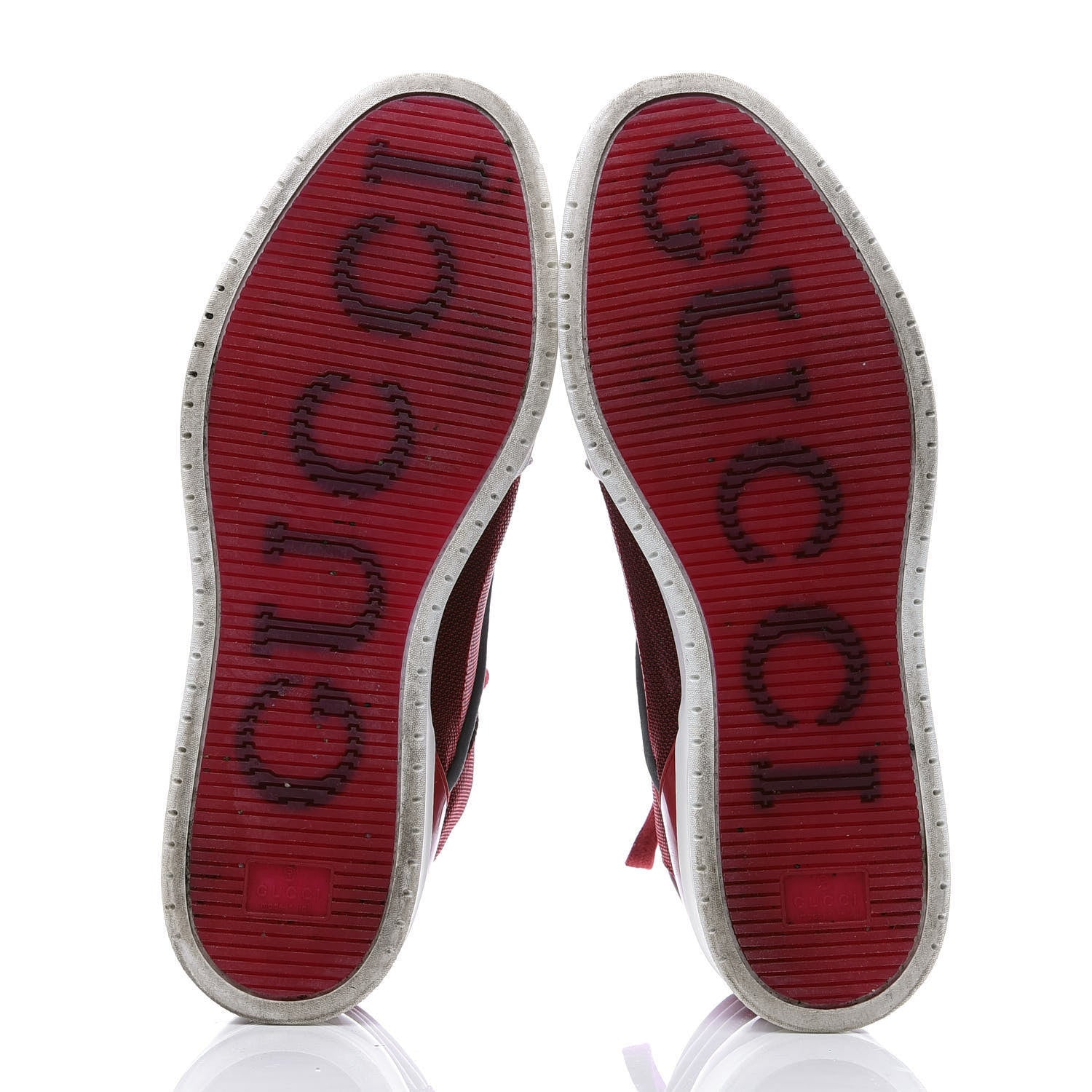 Gucci Baling Fabric Nappa Moorea Interlocking G Mens High Top Sneakers 9 Rosso Griggio 6 of 8