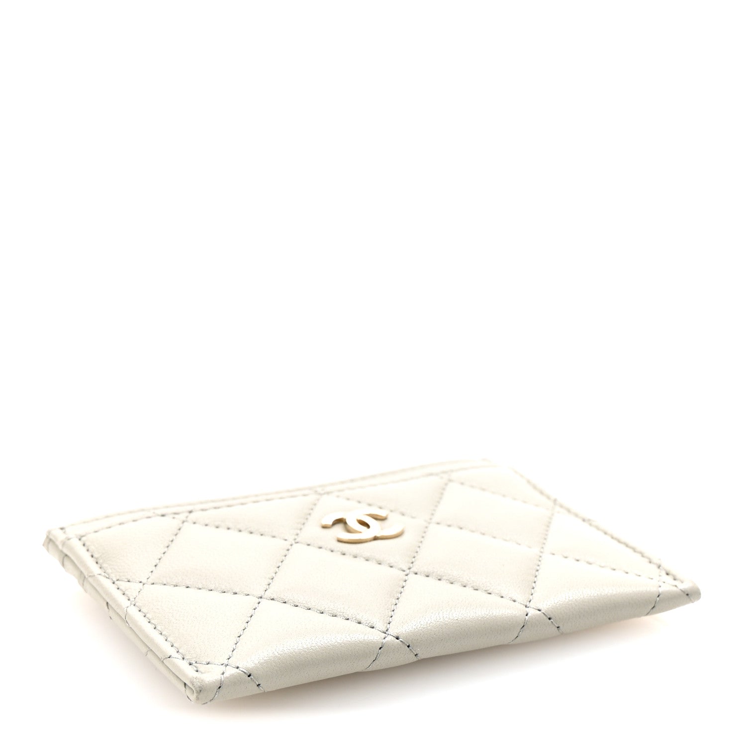 Chanel Lambskin Quilted Card Holder Grey 4 of 9