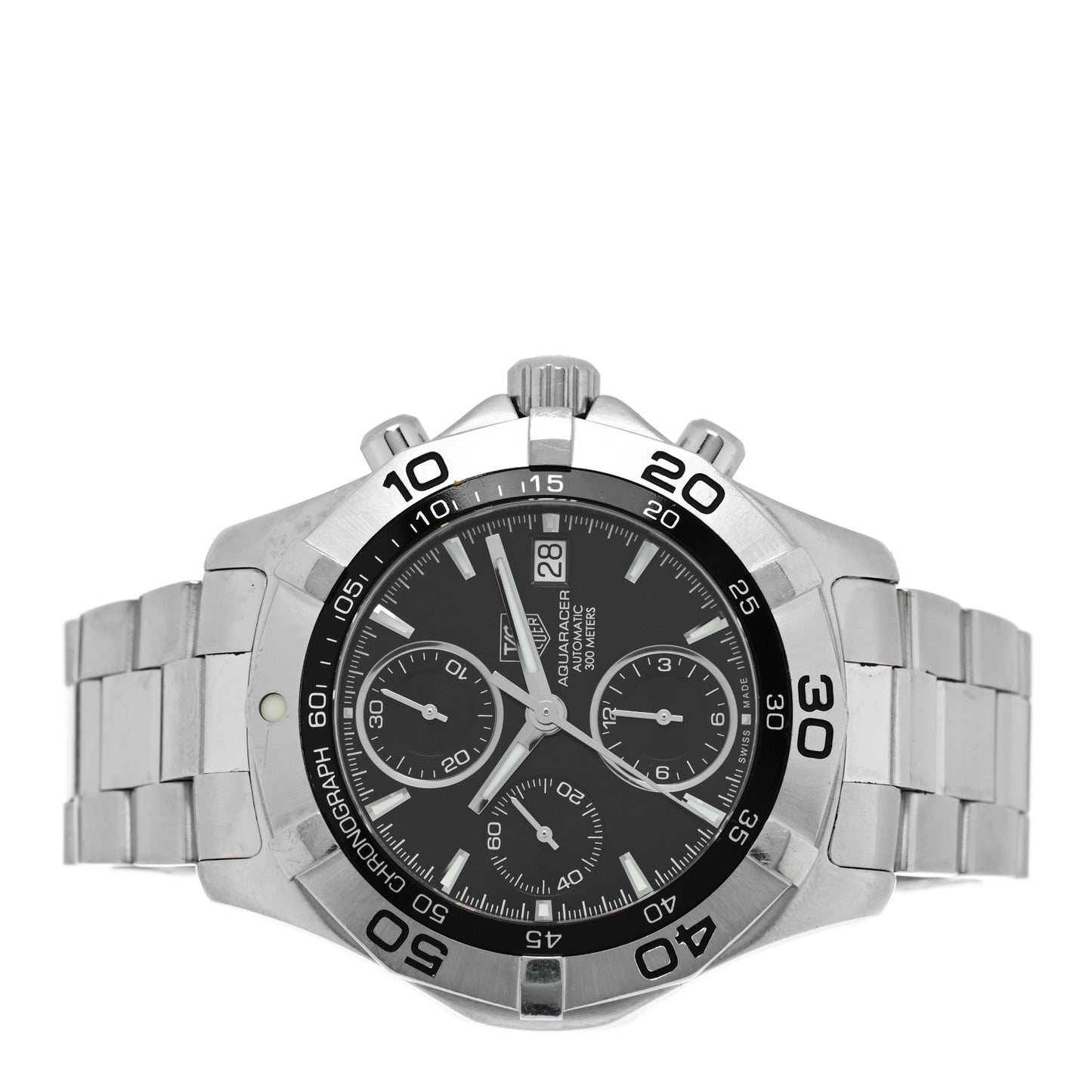 Stainless Steel 41mm Aquaracer 300M Chronograph Automatic Watch Black CAF2110