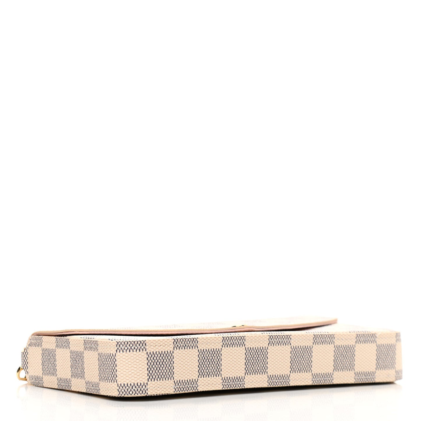 Damier Azur Pochette Felicie Chain Wallet Rose Ballerine