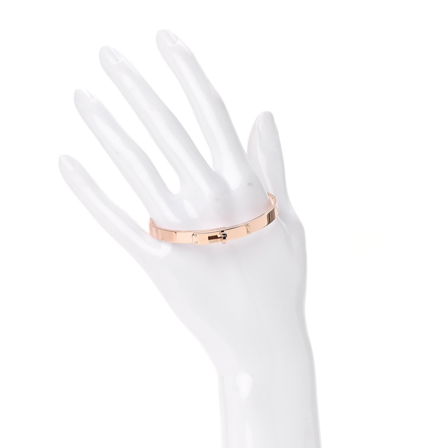 Hermes 18K Rose Gold Diamond PM Kelly Bracelet SH 2 of 6
