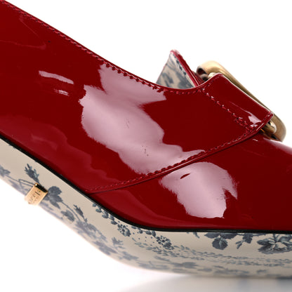 Gucci Vernice GG Victoire 55mm Loafer Pumps 35.5 Hibiscus Red 9 of 11
